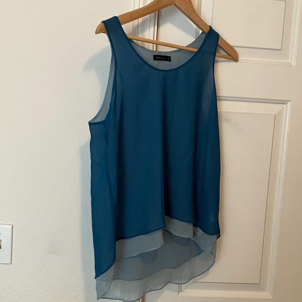 Calvin Klein Jeans Teal Layered Tank Top